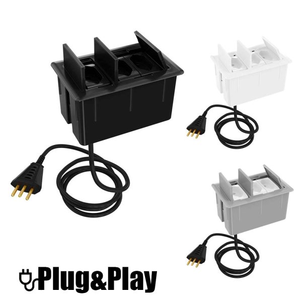 Caixa de Tomada 3 Módulos Plug&Play