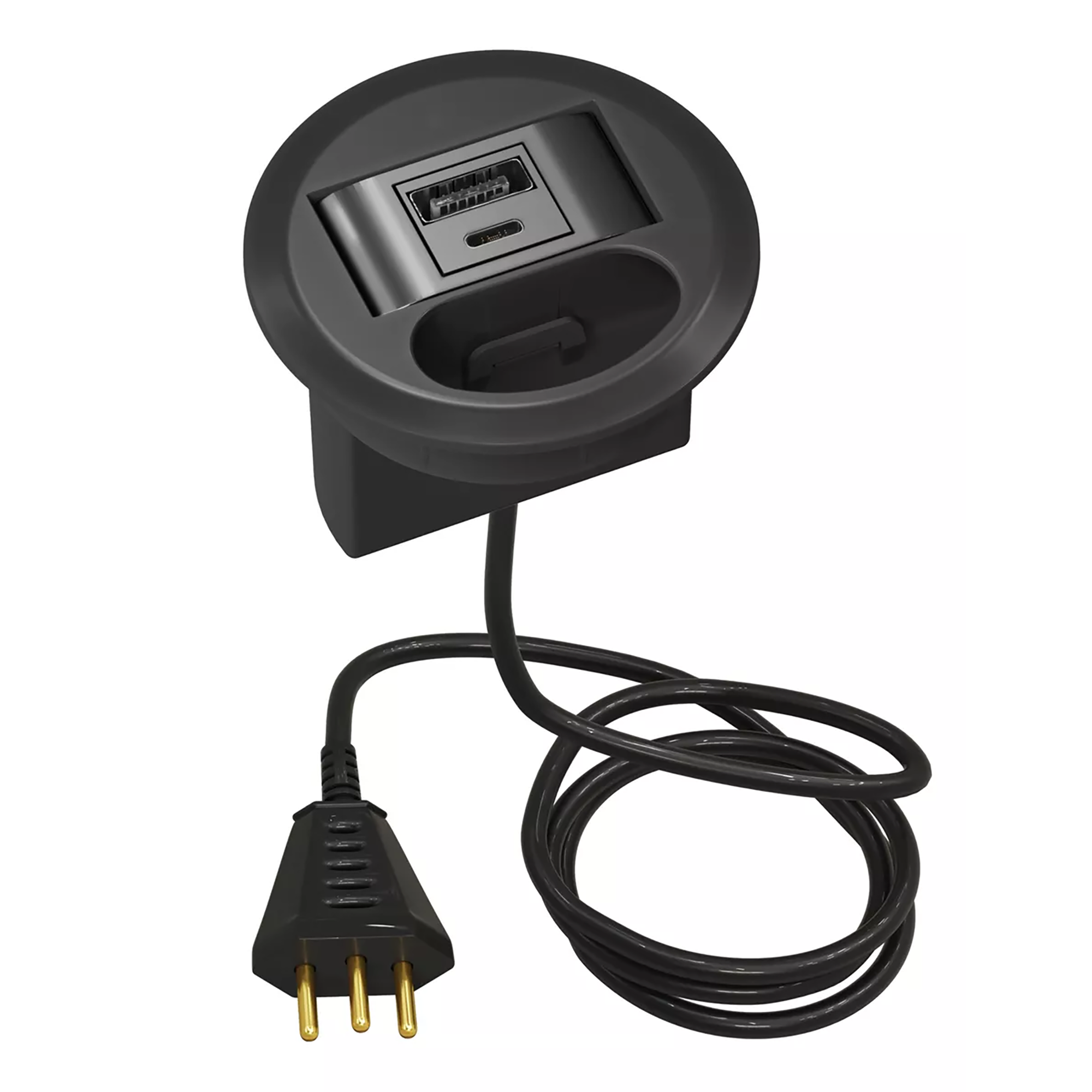 Caixa de Tomada Passa Cabos com Cabo Plug