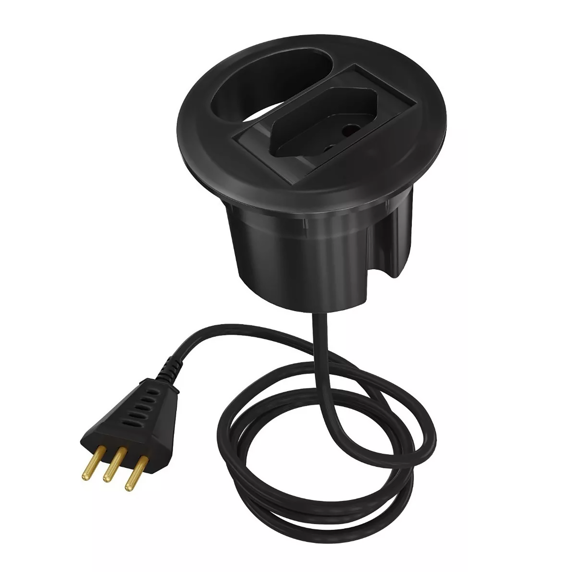 Caixa de Tomada Passa Cabos com Cabo Plug