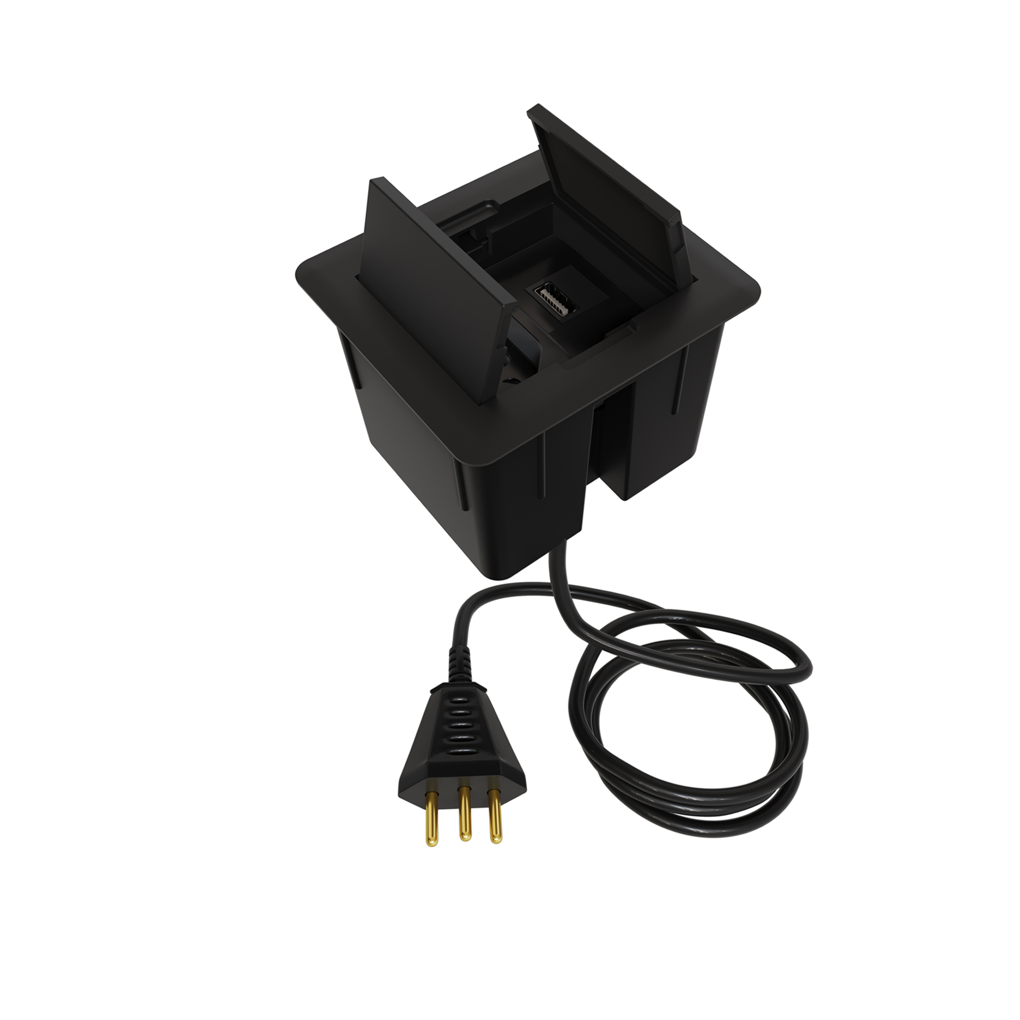 Caixa de Tomada com USB e Cabo Plug