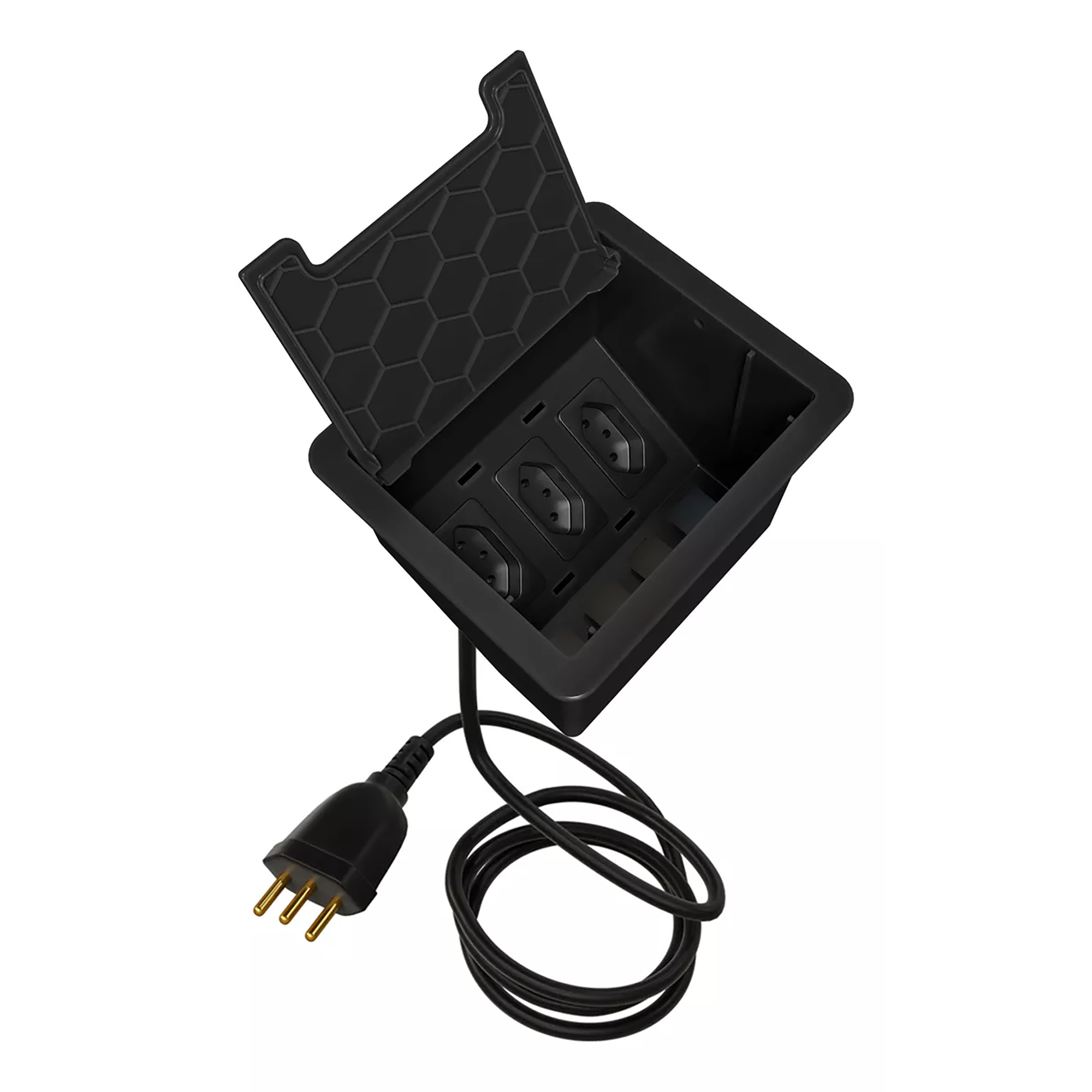 Caixa de tomada funda com cabo plug