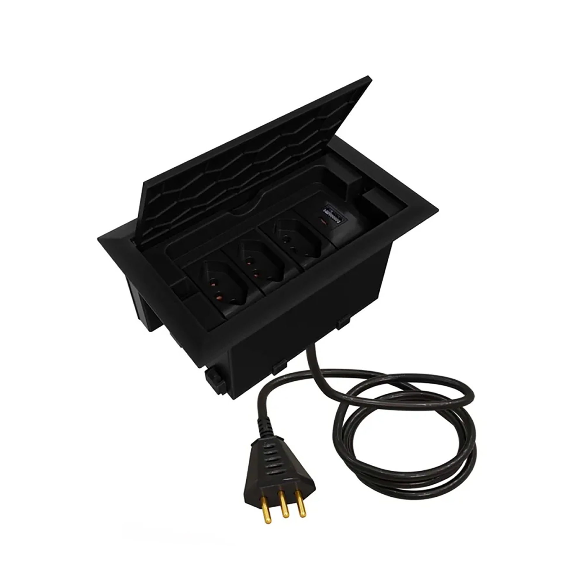 Caixa de Tomada Mesa Com Cabo Plug