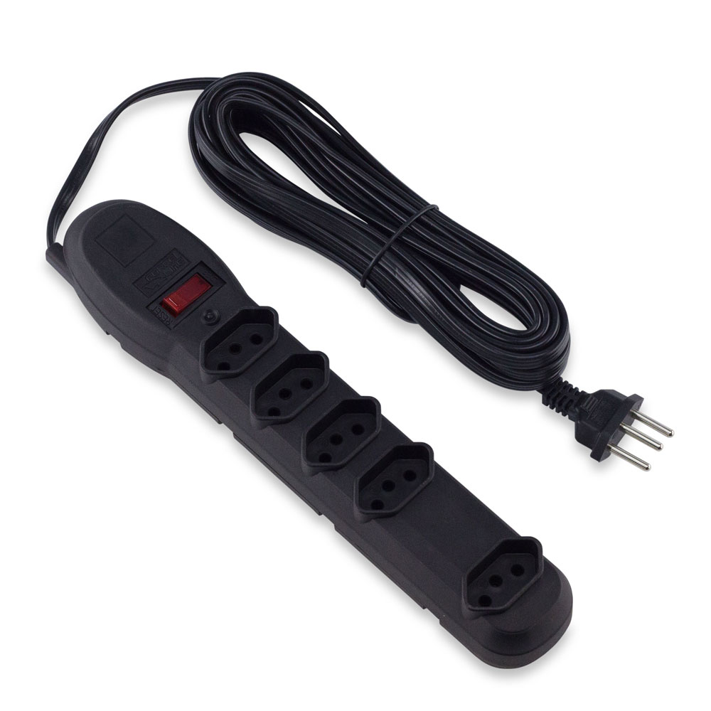 Regua de Tomadas com Protetor Elétrico