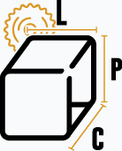 Dimensões de corte Dimensões de corte